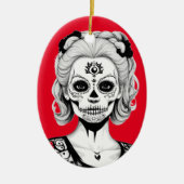 DÉCORATION EN CÉRAMIQUE FEMME SKULLHEAD (Devant)