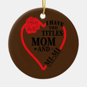 Décoration En Céramique Femmes J'Ai Deux Titres Maman MI MI MI Les Deux