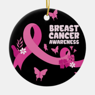 Décoration En Céramique Femmes Ruban Rose Cancer Sensibilisation au Cancer