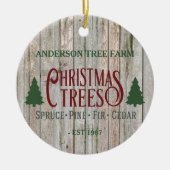 Décoration En Céramique Ferme de Noël rustique Votre nom (Devant)