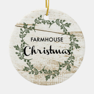 Décoration En Céramique Ferme moderne Wreath de Noël Bois rustique