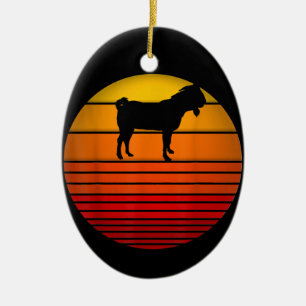 Décoration En Céramique Fermier Vintage Rétro Sunset Funny ferme animal ch