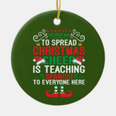 Décoration En Céramique Festif Noël espagnol enseignant ajouter un sentime (Devant)