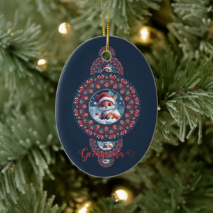 Décoration En Céramique Festif personnalisé Kawaii Fox Ornamental Mandala
