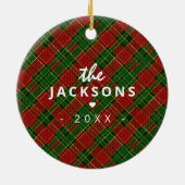 Décoration En Céramique Festin Plaid Merry & Bright Photo Keepsaké (Dos)