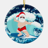 Décoration En Céramique Festive Christmas surfing Père Noël ajouter un sen (Devant)