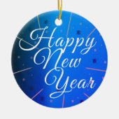 Décoration En Céramique Festive Joyeux Nouvel An bleu (Devant)