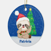 Décoration En Céramique Festive Noël paresseux ajouter un message de nom (Gauche)