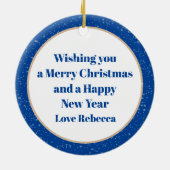 Décoration En Céramique Festive Noël paresseux ajouter un message de nom (Dos)