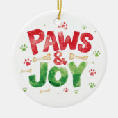 Décoration En Céramique Festive "Paws and Joy" Christmas Pet Lover Holiday (Devant)