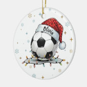 Décoration En Céramique Festive Soccer Ball Holiday Design (Gauche)