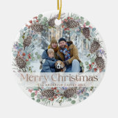 Décoration En Céramique Festive Wreath Joyeux Noël & Photo (Devant)