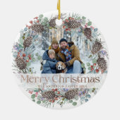 Décoration En Céramique Festive Wreath Joyeux Noël & Photo (Dos)