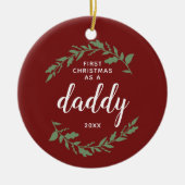 Décoration En Céramique Festive Wreath Personnalisé 1er Noël Comme Papa (Devant)