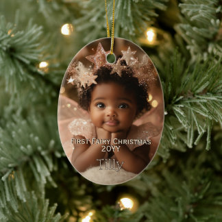 Décoration En Céramique Fête de la première fée de bébé personnalisée