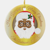 Décoration En Céramique Fête de Noël afro-américaine (Dos)