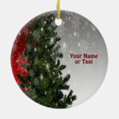 Décoration En Céramique Fête de Noël Arbre vert Rouge Argent Flèches (Dos)