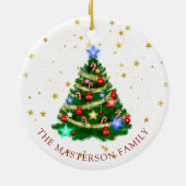 Décoration En Céramique Fête de Noël blanc rouge (Dos)