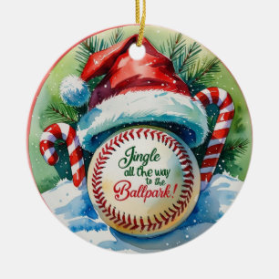 Décoration En Céramique Fête de Noël du baseball