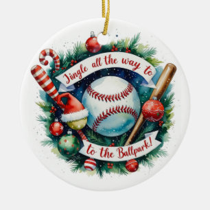 Décoration En Céramique Fête de Noël du baseball