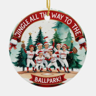 Décoration En Céramique Fête de Noël du baseball