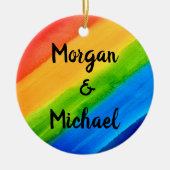 Décoration En Céramique Fête de Noël LGBTQ Rainbow (Devant)