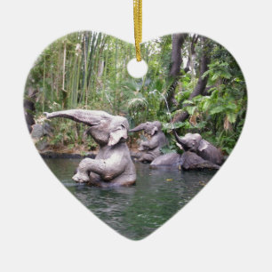 Décoration En Céramique Fête des éléphants dans l'eau