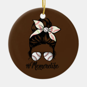 Décoration En Céramique Fête des mères de matchs de baseball de Memere Lif