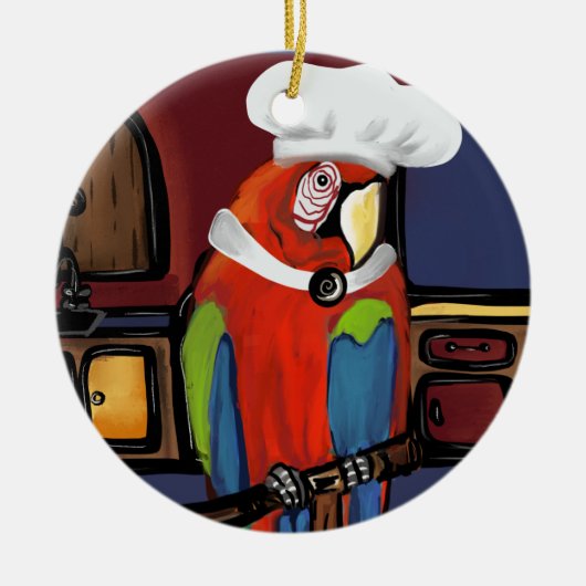 DÉCORATION EN CÉRAMIQUE FÊTE DES PARROTS (Devant)