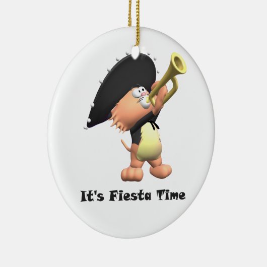 Décoration En Céramique Fête Noire Mariachi Chat (Droite)