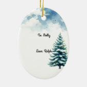 Décoration En Céramique Fêtes Chic Brunette Rouge Mode Personnalisée (Dos)