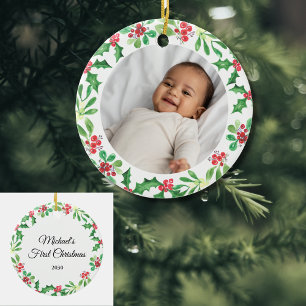 Décoration En Céramique Fêtes de Noël personnalisées pour bébé