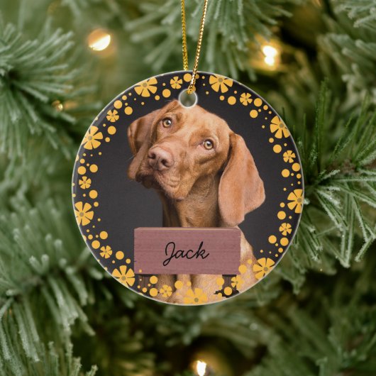 Décoration En Céramique fêtes fleur Noël Custom Chien Photo (Arbre)