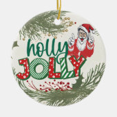 Décoration En Céramique Fêtes, Noël Holly Jolly Père Noël (Devant)