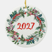 Décoration En Céramique Feuillage de Noël, saint, cardinal (Dos)