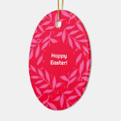 Décoration En Céramique Feuillage rose et rouge Pâques (Gauche)
