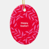 Décoration En Céramique Feuillage rose et rouge Pâques (Dos)