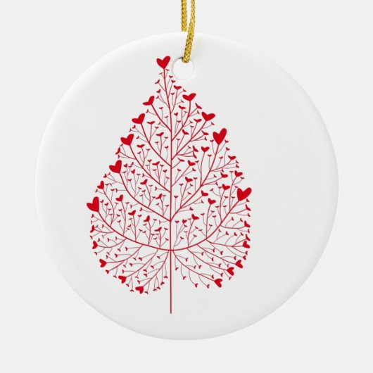 Décoration En Céramique Feuille de coeur (Devant)