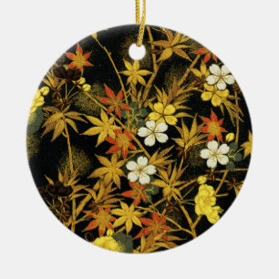 Décoration En Céramique Feuilles d'automne japonaises Antique botanique
