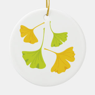 Décoration En Céramique Feuilles de Ginkgo