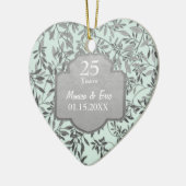 Décoration En Céramique Feuilles du 25e anniversaire de Mariage d'argent (Gauche)