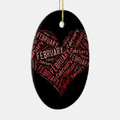 Décoration En Céramique Février Coeur (Droite)