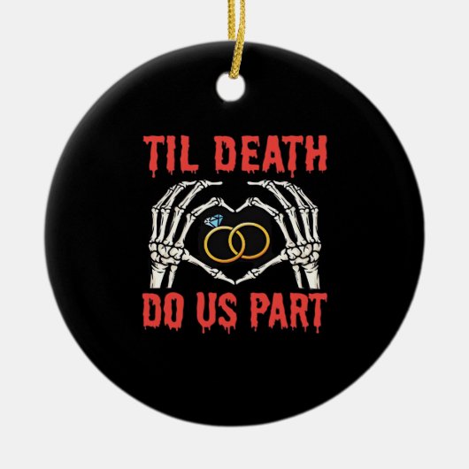 Décoration En Céramique Fiançailles d'Halloween jusqu'à la mort faisons-no (Devant)