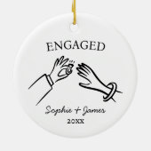 Décoration En Céramique Fiançailles Joyeux Noël Dessinés à la Main (Dos)