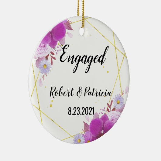 Décoration En Céramique Fiançailles Keepsaké 2023 Premier Noël engagé (Droite)