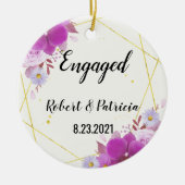 Décoration En Céramique Fiançailles Keepsaké 2023 Premier Noël engagé (Devant)