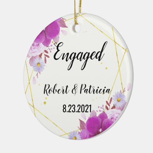 Décoration En Céramique Fiançailles Keepsaké 2023 Premier Noël engagé (Gauche)