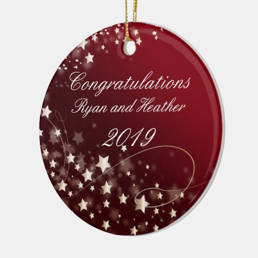 Décoration En Céramique Fiançailles mariage Nouveau Accueil Rouge (Gauche)