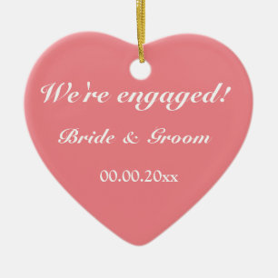 Décoration En Céramique Fiançailles personnalisé arbre de Noël corail phot