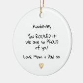 Décoration En Céramique Fier de vous Message Graduation (Gauche)